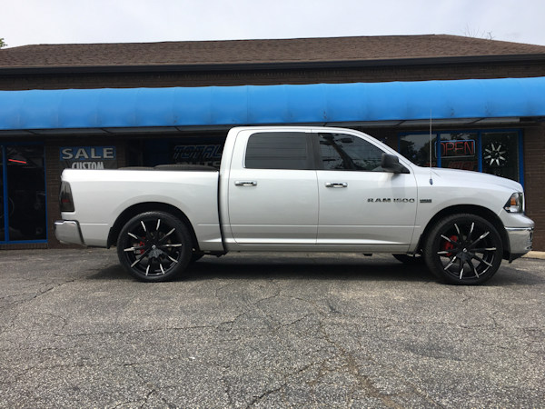 2015 Ram 1500 with Ground Force rear lowering kit and 24 inch Lexani CSS15 wheels and 285/40/24 Atturo tires 