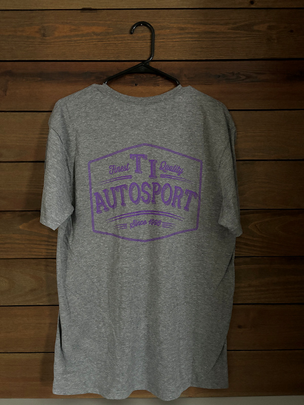 Gray T-shirt with Purple Logo